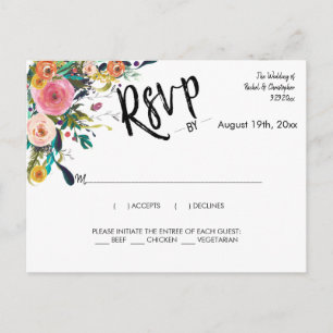 Elegant Boho Script Wedding Event Response UAWG Postkarte