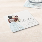 Elegant Boho Sky Blue Wedding Gown Brautparty Rechteckiger Pappuntersetzer (angewinkelt)