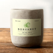 Elegant Boho Soft Green Bergamot Candle Labels Rechteckiger Aufkleber