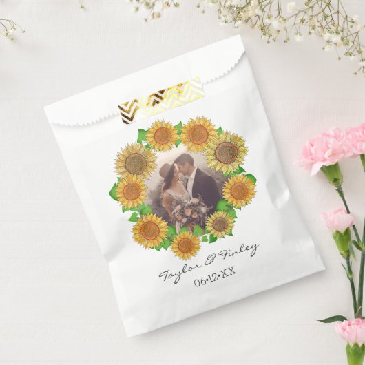 Elegant Boho Sonnenblume Rustikale Personalisierte Geschenktütchen (Versiegelt)
