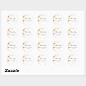 Elegant Boho Sonnenblumen Hochzeitsticker Runder Aufkleber (Blatt)
