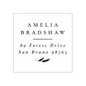 Elegant Boho Sprig Blätter Rücksendeadresse Gummistempel (Prägung)