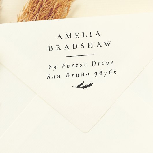 Elegant Boho Sprig Blätter Rücksendeadresse Gummistempel
