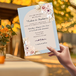 Elegant Boho Spring Peony Christlich Wedding Einladung