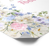 Elegant Boho spring Wildblumen Baby Dusche Food Poster (Ecke)