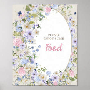 Elegant Boho spring Wildblumen Baby Dusche Food Poster