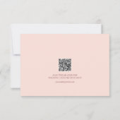 Elegant Boho Style Pink Rose Floral QR-Code RSVP Karte (Rückseite)