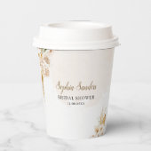 Elegant Boho Style with Beige & Yellow Flowers Pappbecher (Rückseite)