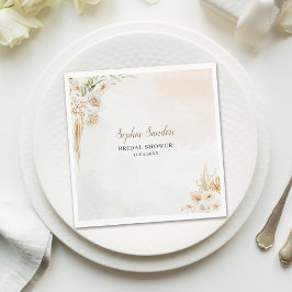 Elegant Boho Style with Beige & Yellow Flowers Serviette