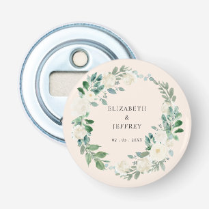 Elegant Boho Summer Elfenbeinblüte Hochzeit Flaschenöffner