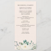 Elegant Boho Summer Elfenbeinblüte Hochzeit Programm (Rückseite)