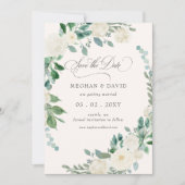 Elegant Boho Summer Elfenbeinblüte Hochzeit Save The Date (Vorderseite)