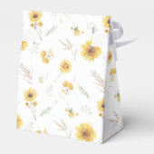 Elegant Boho Sunflower Brautparty Vielen Dank Geschenkschachtel (Rückseite)