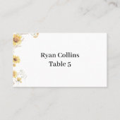 Elegant Boho Sunflower Platzkarten (Rückseite)