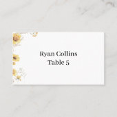 Elegant Boho Sunflower Platzkarten (Vorderseite)