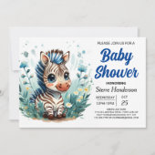 Elegant Boho Surprise Zebra Boy Baby Shower Einladung (Vorderseite)