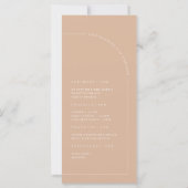 Elegant Boho Tan Minimal Wedding Ceremony Programm (Rückseite)