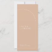 Elegant Boho Tan Minimal Wedding Ceremony Programm (Vorderseite)