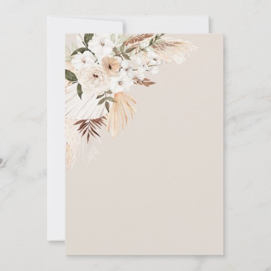 Elegant Boho Terracota White Blume Babydusche Einladung (Rückseite)