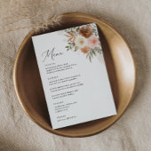 Elegant Boho Terracotta Floral 5 x 7 Wedding Menükarte