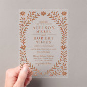 Elegant Boho Terracotta Floral Wedding Acryleinladungen (Insitu (Handheld))