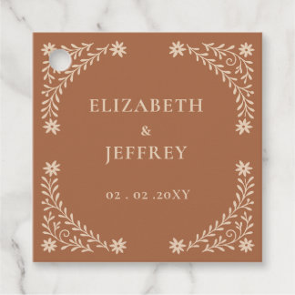 Elegant Boho Terracotta Floral Wedding Geschenkanhänger