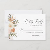 Elegant Boho Terracotta Floral Wedding RSVP Karte (Vorderseite)