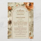 Elegant Boho Terracotta Ivory Sage Floral Wedding Programm (Vorderseite)