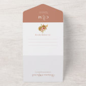 Elegant Boho Terracotta Monogram QR Code Wedding All In One Einladung (Außenbereich)