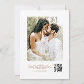 Elegant Boho Terracotta QR Code Wedding Einladung (Rückseite)