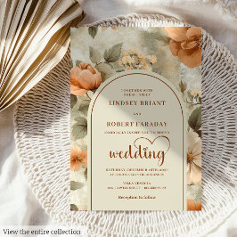 Elegant Boho Terracotta Sage Floral Wedding Invite Einladung