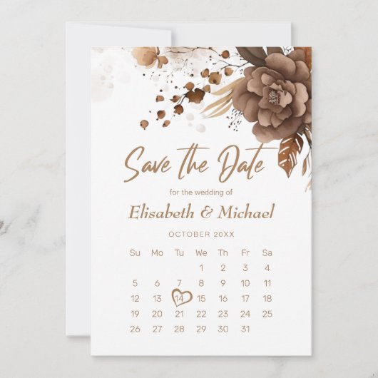 Elegant Boho Terracotta Save the Date Wedding Einladung (Vorderseite)