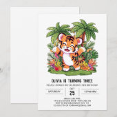 Elegant Boho Tiger Digital Geburtstag Einladung (Vorne/Hinten)