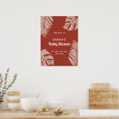 Elegant Boho Tropical Blätter Baby Dusche Willkomm Poster (Küche)
