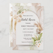Elegant Boho Tropical Pampas Grass Bridal Shower Einladung (Vorne/Hinten)