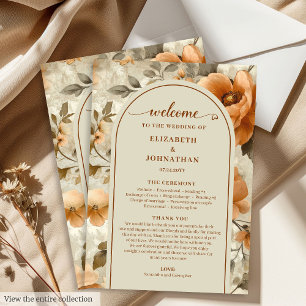 Elegant Boho verbranntes Orange Elfenbein Sage Hoc Programm