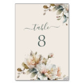 Elegant Boho Vintag Floral Wedding Tischnummer (Rückseite)