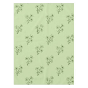 Elegant Boho Vintage Grüne Blumenelemente Frühling Tischdecke