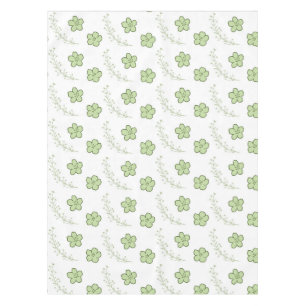 Elegant Boho Vintage Grüne Blumige Muster Frühling Tischdecke