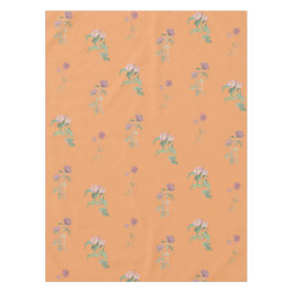 Elegant Boho Vintage Orange Floral Pattern Spring  Tischdecke