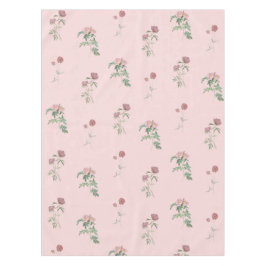 Elegant Boho Vintage Pink Floral Pattern Spring  Tischdecke
