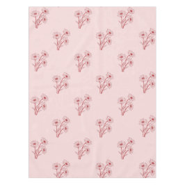 Elegant Boho Vintage Pink Floral Pattern Spring  Tischdecke