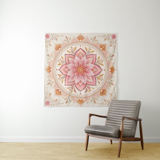 Elegant Boho Wall Tapestry 57in Square Design Wandteppich (Beispiel)