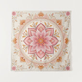 Elegant Boho Wall Tapestry 57in Square Design Wandteppich (Vorderseite)