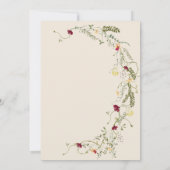 Elegant Boho Wassercolor Wildblumen Bridal Brunch Einladung (Rückseite)