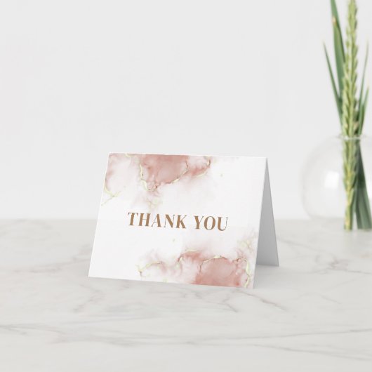 Elegant Boho Watercolor Agate Gold Baby Shower Dankeskarte (Vorderseite)