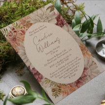 Elegant Boho Watercolor Floral Couples Baby Shower