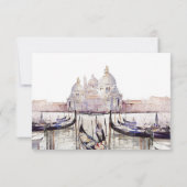Elegant Boho Watercolor Venedig Script Wedding Dankeskarte (Rückseite)