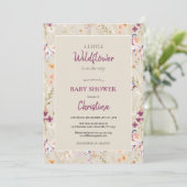 Elegant Boho Watercolor Wildblume Baby Shower Einladung (Stehend Vorderseite)