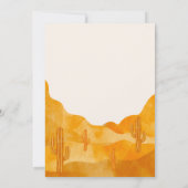 Elegant Boho Watercolor Wüste Cactus Baby Shower Einladung (Rückseite)